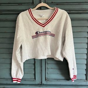 SMU Cropped Champion Sweatshirt